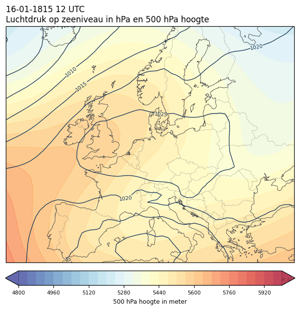 Weerkaart van 16 januari 1815 om 12 UTC