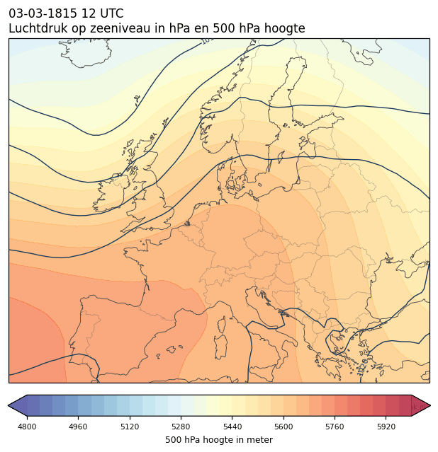 Weerkaart van 3 maart 1815 om 12 UTC