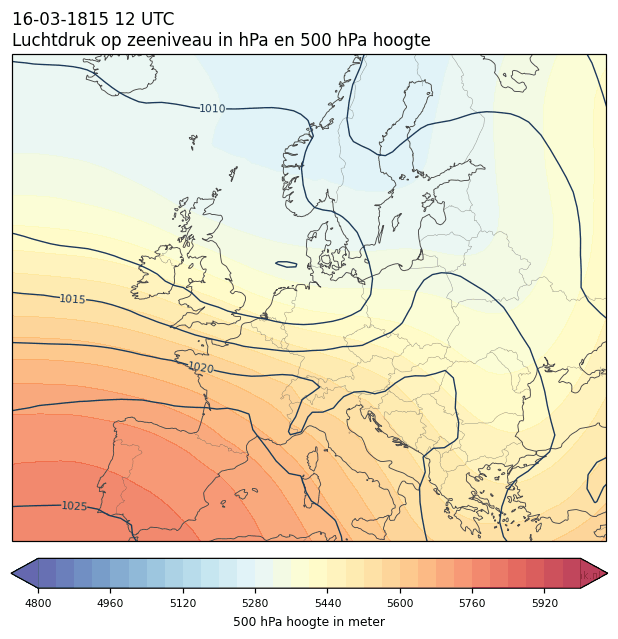 Weerkaart van 16 maart 1815 om 12 UTC