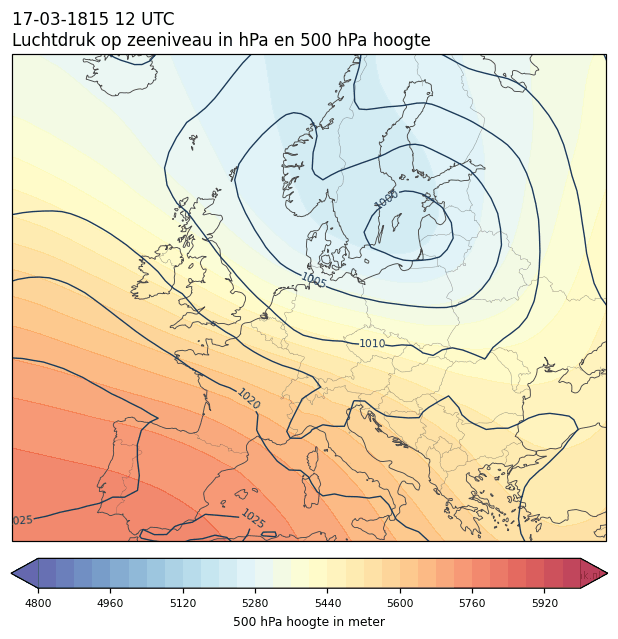 Weerkaart van 17 maart 1815 om 12 UTC