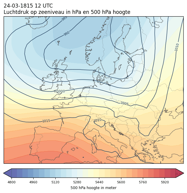 Weerkaart van 24 maart 1815 om 12 UTC