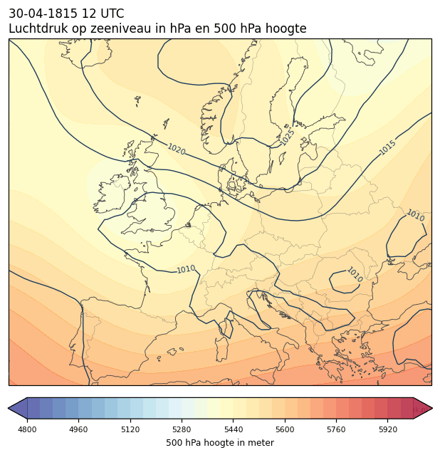 Weerkaart van 30 april 1815 om 12 UTC