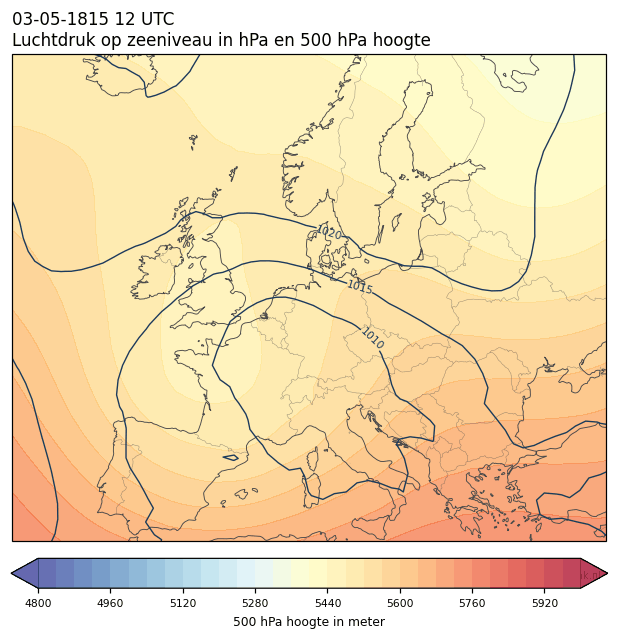 Weerkaart van 3 mei 1815 om 12 UTC
