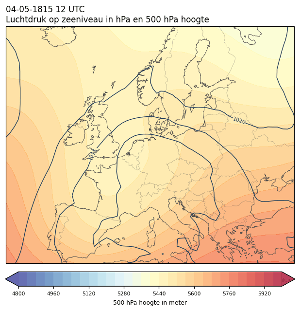 Weerkaart van 4 mei 1815 om 12 UTC