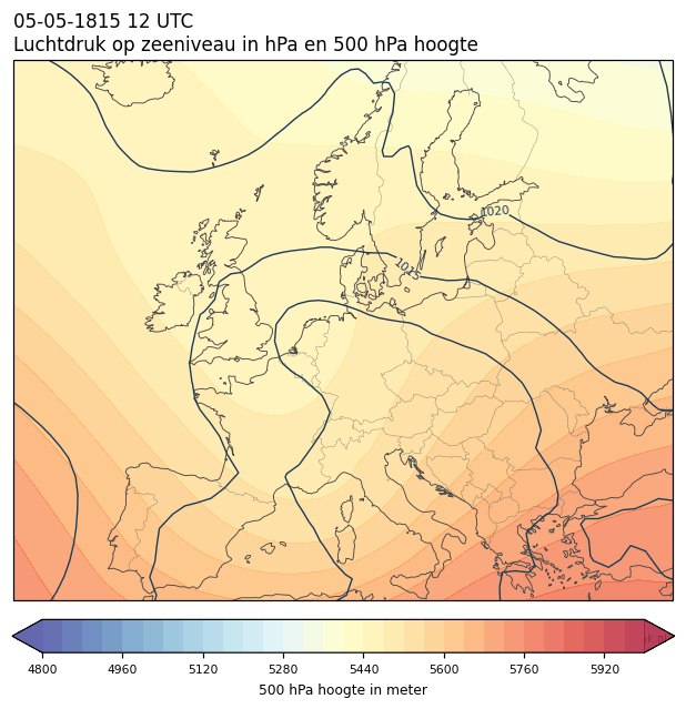 Weerkaart van 5 mei 1815 om 12 UTC