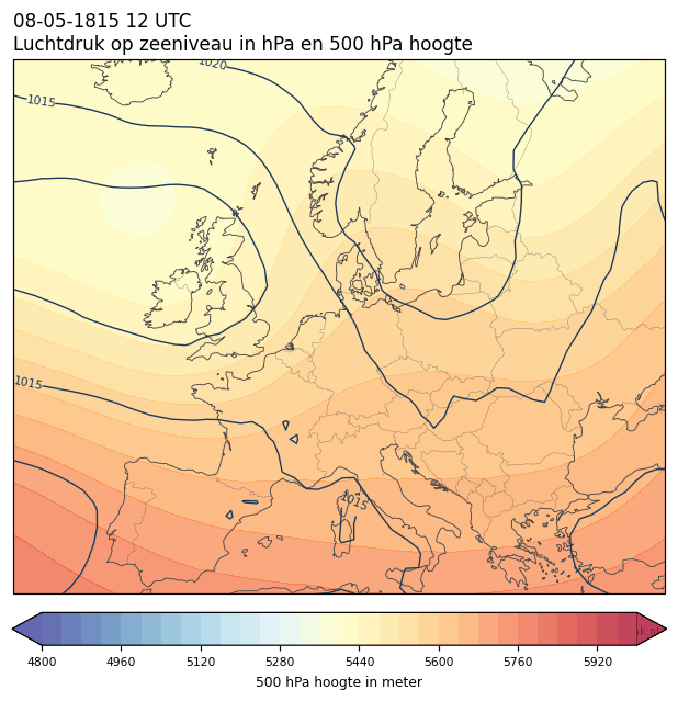 Weerkaart van 8 mei 1815 om 12 UTC