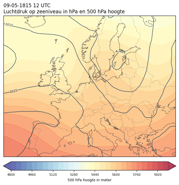 Weerkaart van 9 mei 1815 om 12 UTC