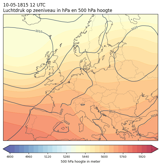 Weerkaart van 10 mei 1815 om 12 UTC