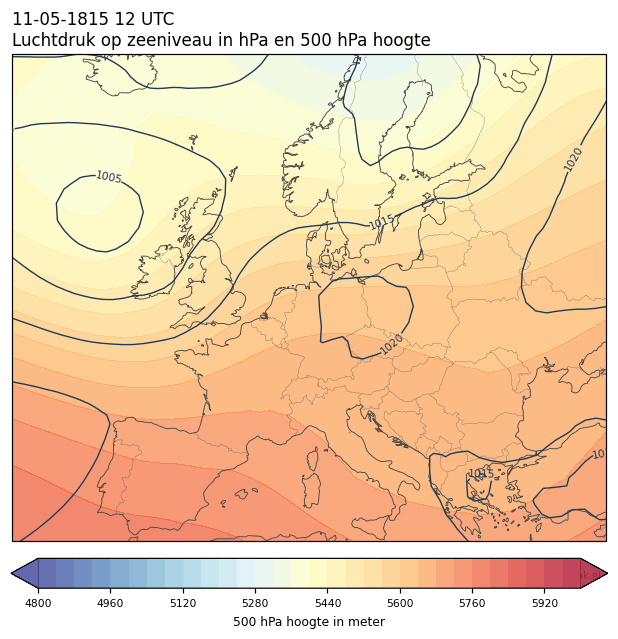 Weerkaart van 11 mei 1815 om 12 UTC
