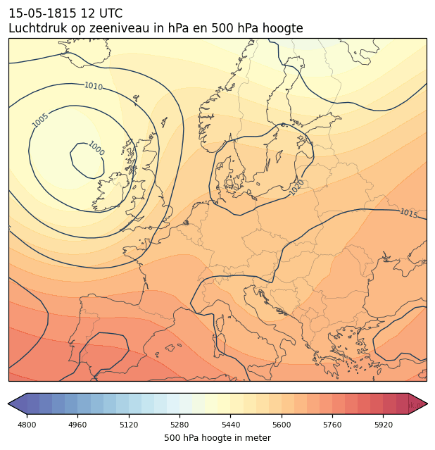 Weerkaart van 15 mei 1815 om 12 UTC