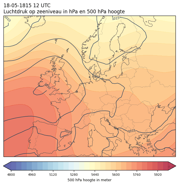 Weerkaart van 18 mei 1815 om 12 UTC
