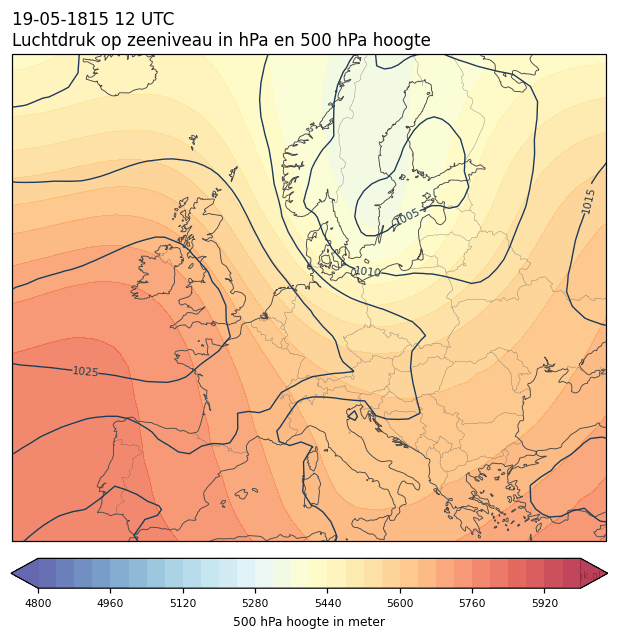 Weerkaart van 19 mei 1815 om 12 UTC