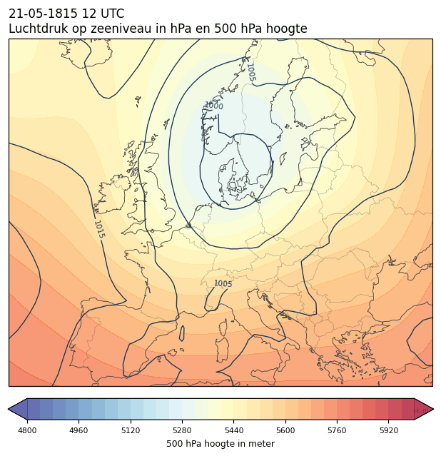Weerkaart van 21 mei 1815 om 12 UTC