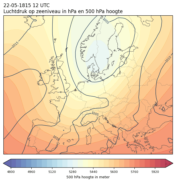 Weerkaart van 22 mei 1815 om 12 UTC