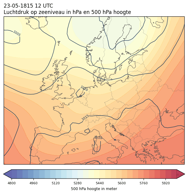 Weerkaart van 23 mei 1815 om 12 UTC