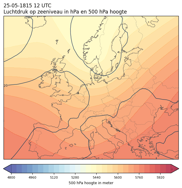 Weerkaart van 25 mei 1815 om 12 UTC