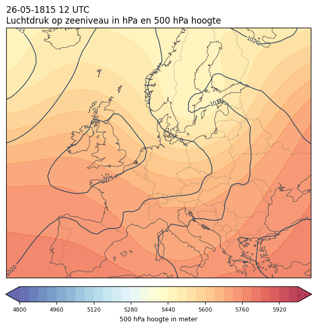 Weerkaart van 26 mei 1815 om 12 UTC