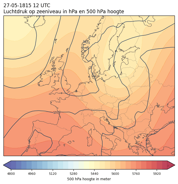 Weerkaart van 27 mei 1815 om 12 UTC