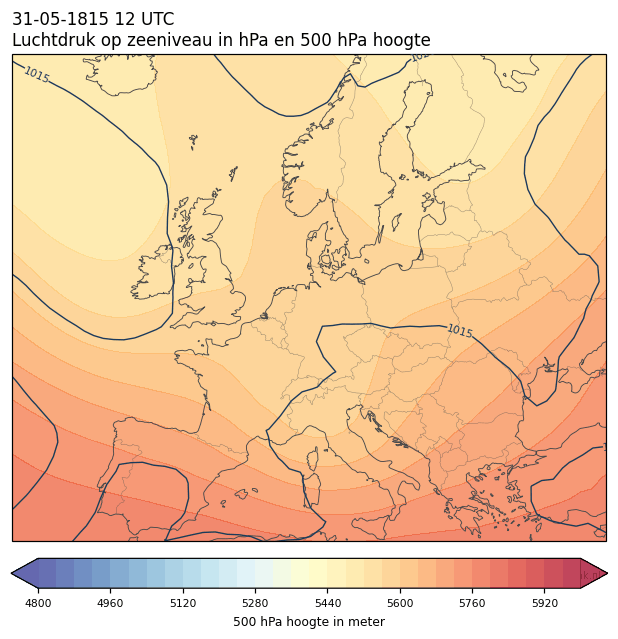Weerkaart van 31 mei 1815 om 12 UTC