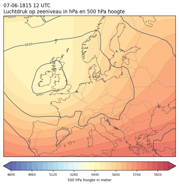 Weerkaart van 7 juni 1815 om 12 UTC