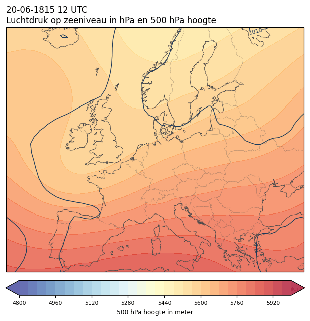Weerkaart van 20 juni 1815 om 12 UTC