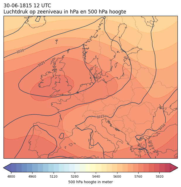 Weerkaart van 30 juni 1815 om 12 UTC