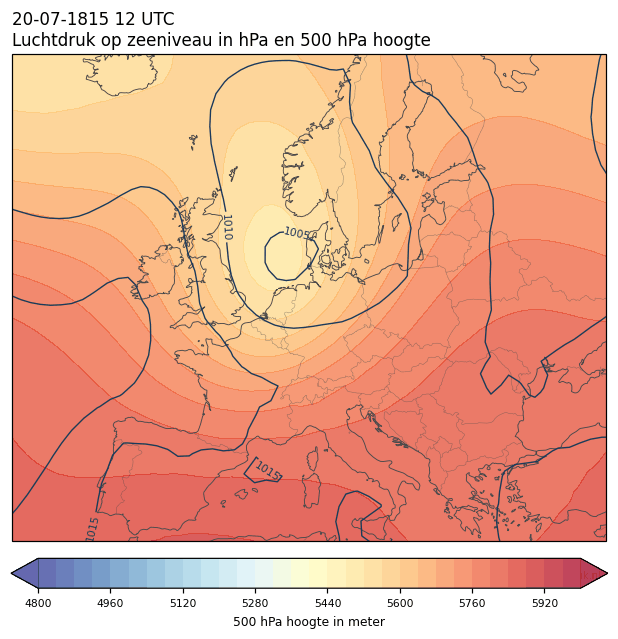 Weerkaart van 20 juli 1815 om 12 UTC