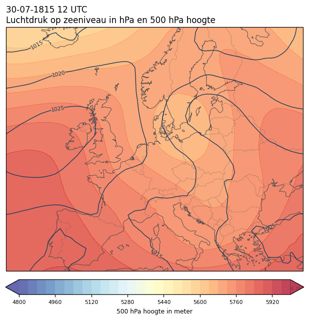 Weerkaart van 30 juli 1815 om 12 UTC
