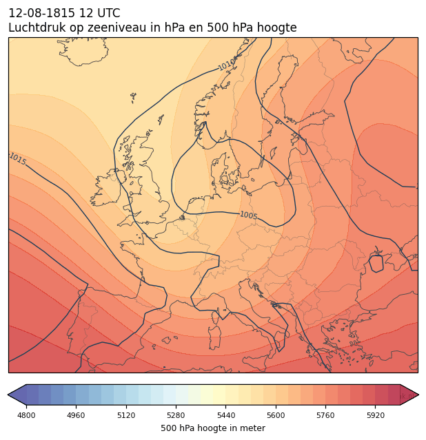 Weerkaart van 12 augustus 1815 om 12 UTC