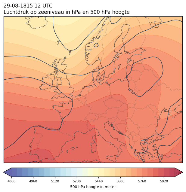 Weerkaart van 29 augustus 1815 om 12 UTC