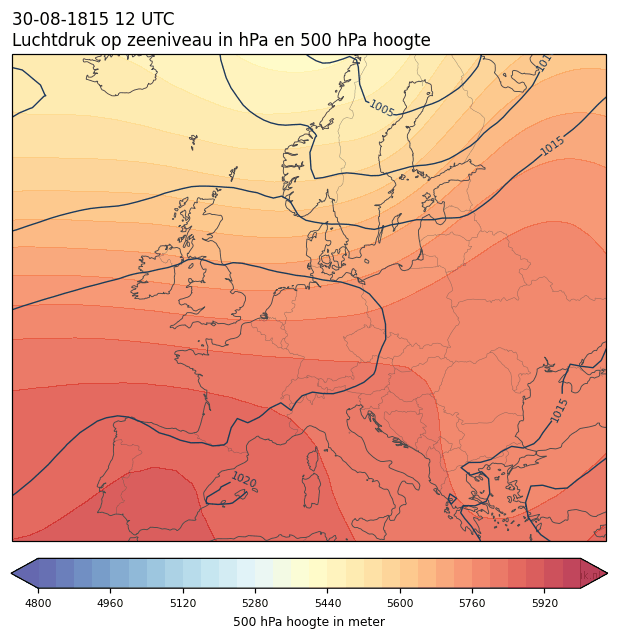Weerkaart van 30 augustus 1815 om 12 UTC