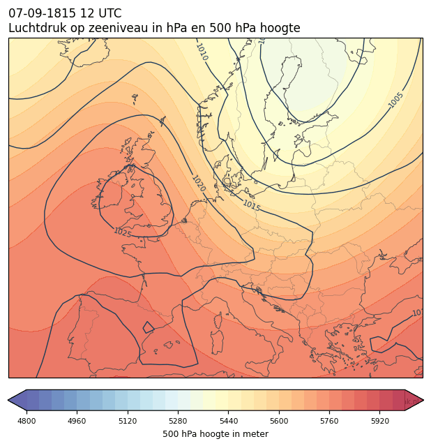 Weerkaart van 7 september 1815 om 12 UTC