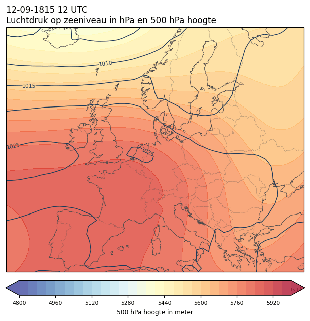 Weerkaart van 12 september 1815 om 12 UTC