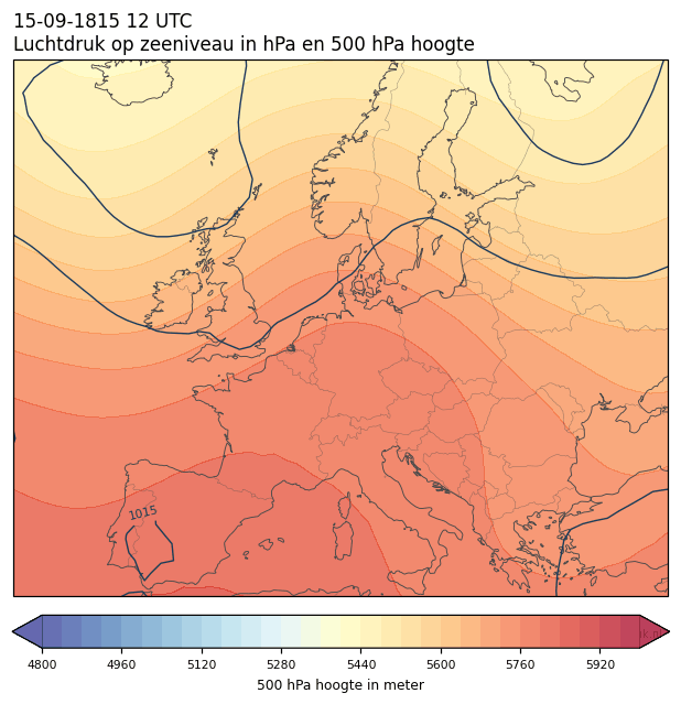 Weerkaart van 15 september 1815 om 12 UTC