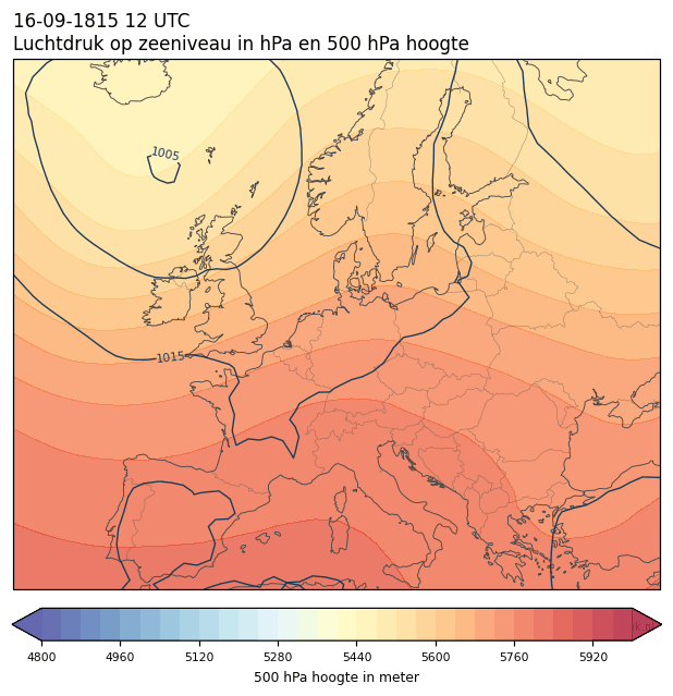 Weerkaart van 16 september 1815 om 12 UTC