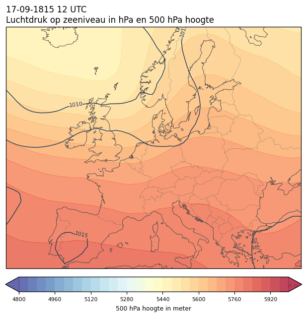 Weerkaart van 17 september 1815 om 12 UTC