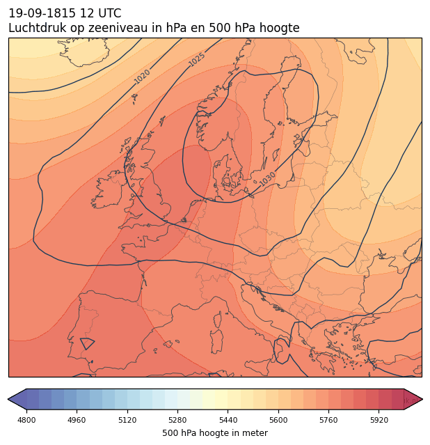 Weerkaart van 19 september 1815 om 12 UTC