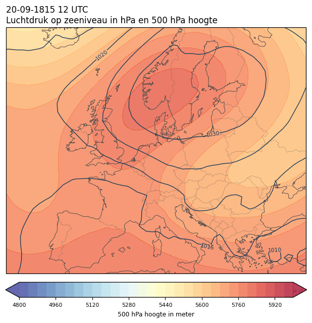 Weerkaart van 20 september 1815 om 12 UTC