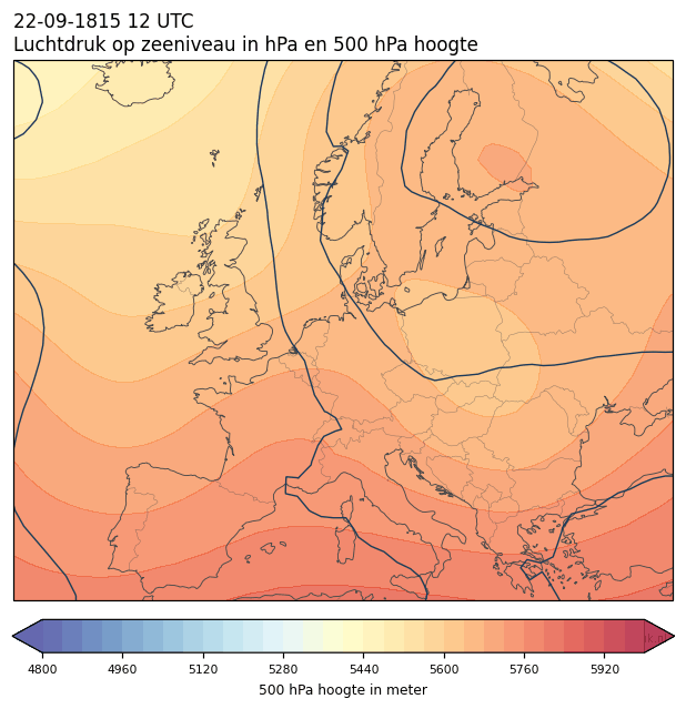 Weerkaart van 22 september 1815 om 12 UTC