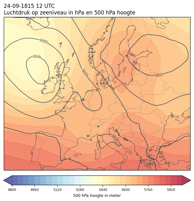 Weerkaart van 24 september 1815 om 12 UTC
