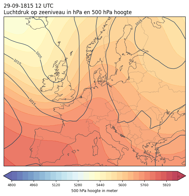 Weerkaart van 29 september 1815 om 12 UTC