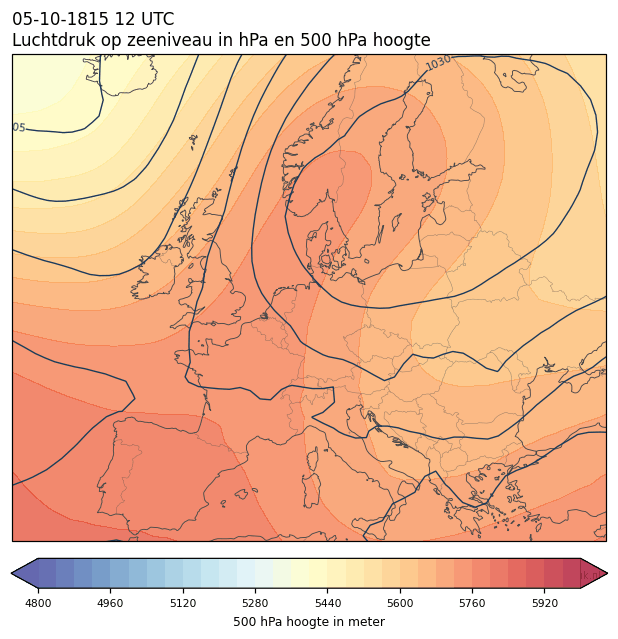 Weerkaart van 5 oktober 1815 om 12 UTC