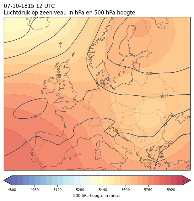 Weerkaart van 7 oktober 1815 om 12 UTC