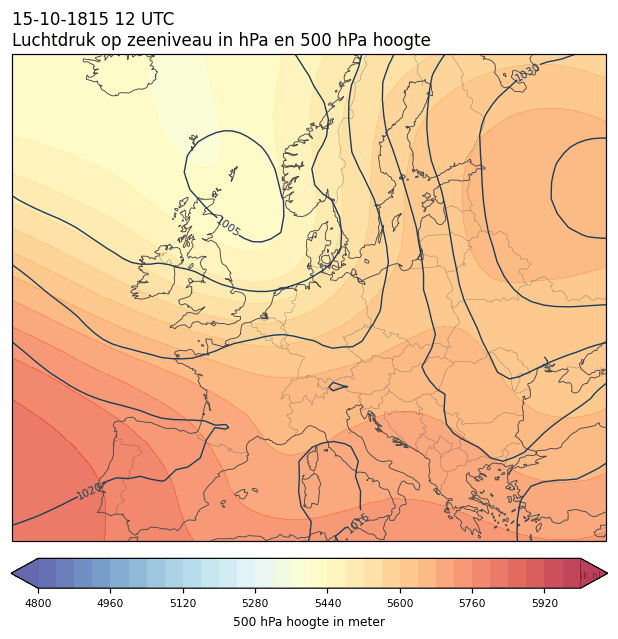 Weerkaart van 15 oktober 1815 om 12 UTC