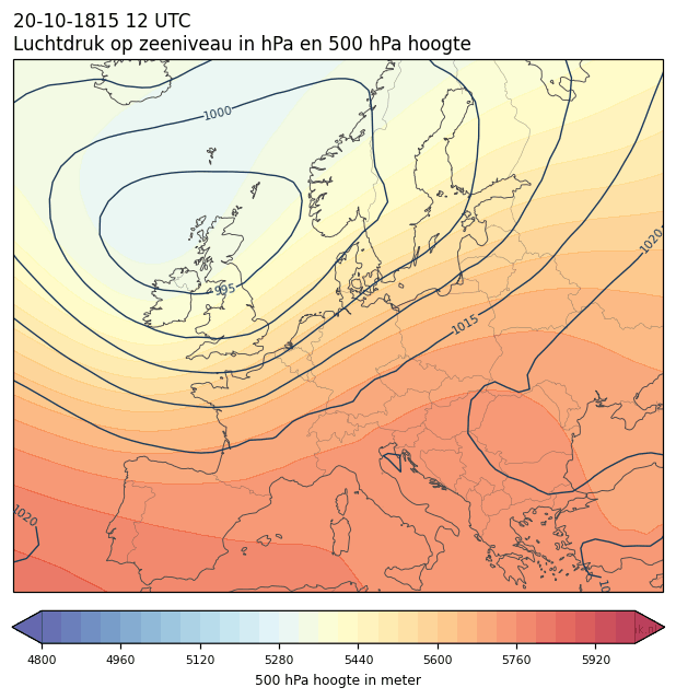 Weerkaart van 20 oktober 1815 om 12 UTC