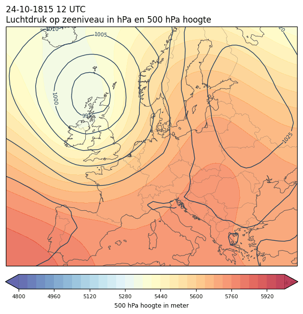 Weerkaart van 24 oktober 1815 om 12 UTC