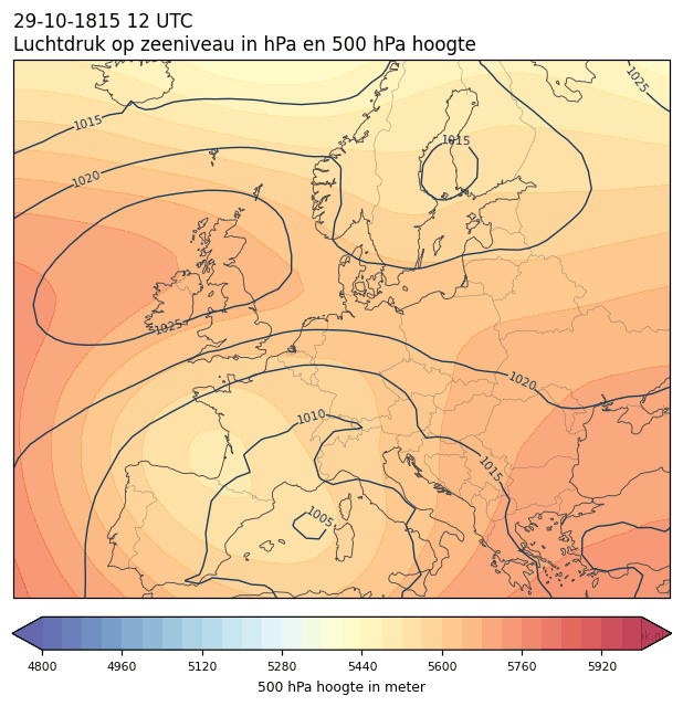 Weerkaart van 29 oktober 1815 om 12 UTC