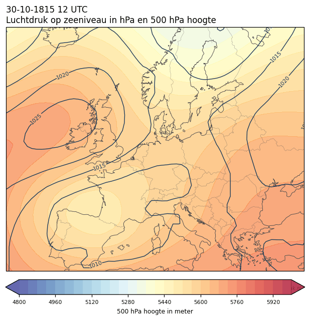 Weerkaart van 30 oktober 1815 om 12 UTC