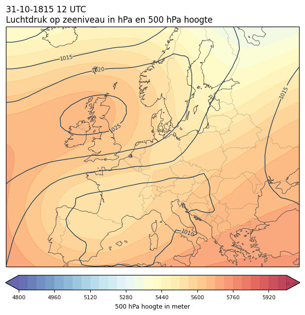 Weerkaart van 31 oktober 1815 om 12 UTC