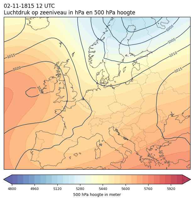 Weerkaart van 2 november 1815 om 12 UTC